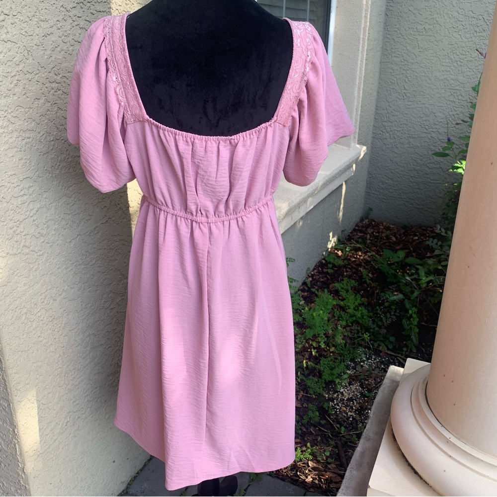 Blush Pink Peasant Mini Dress - Picture 5 of 5